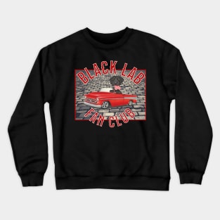 Cute Black Lab driving classic truck on gray brick Crewneck Sweatshirt